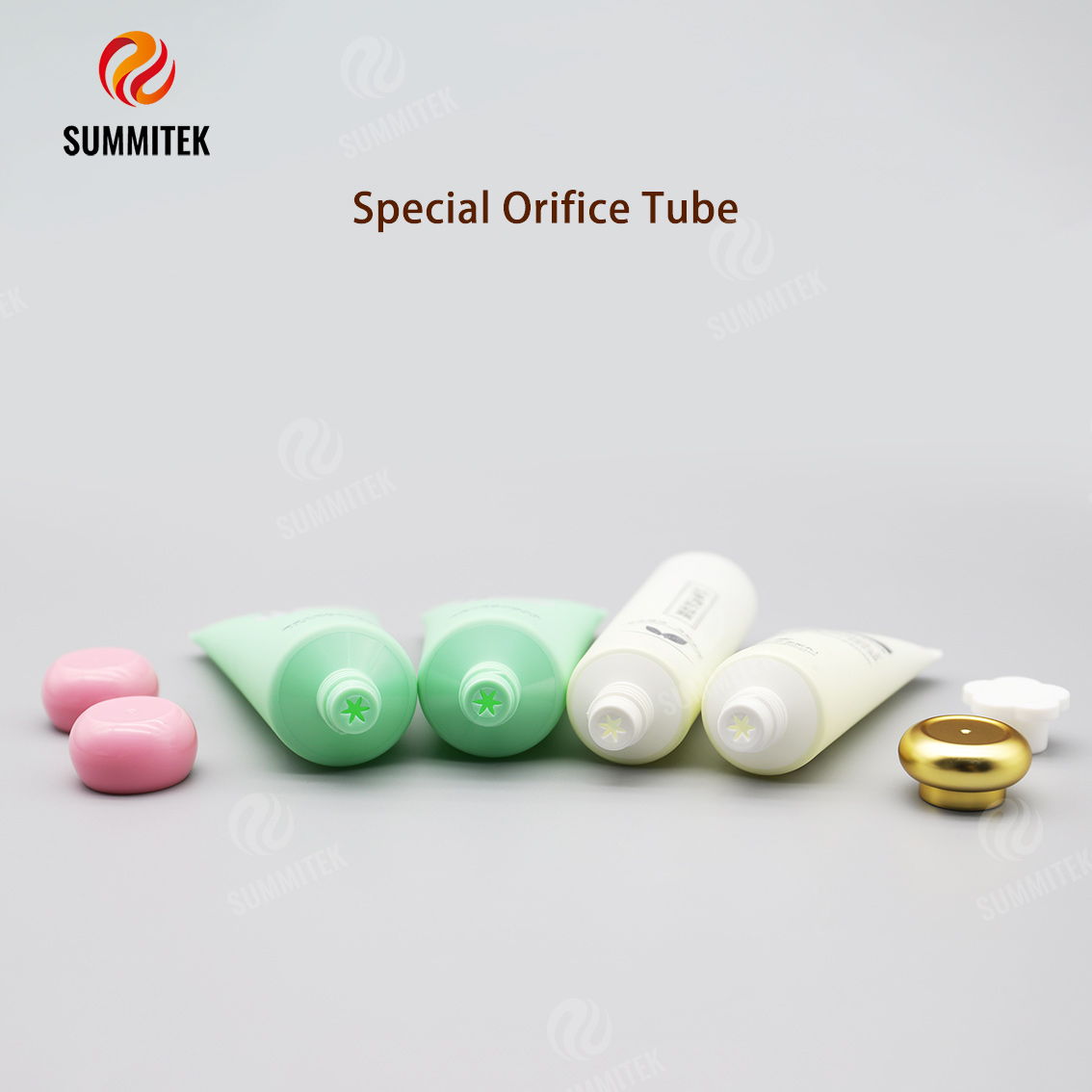 Tubo tondo con orifizio speciale | Tappo con forma personalizzata, PE/ABL/biodegradabile