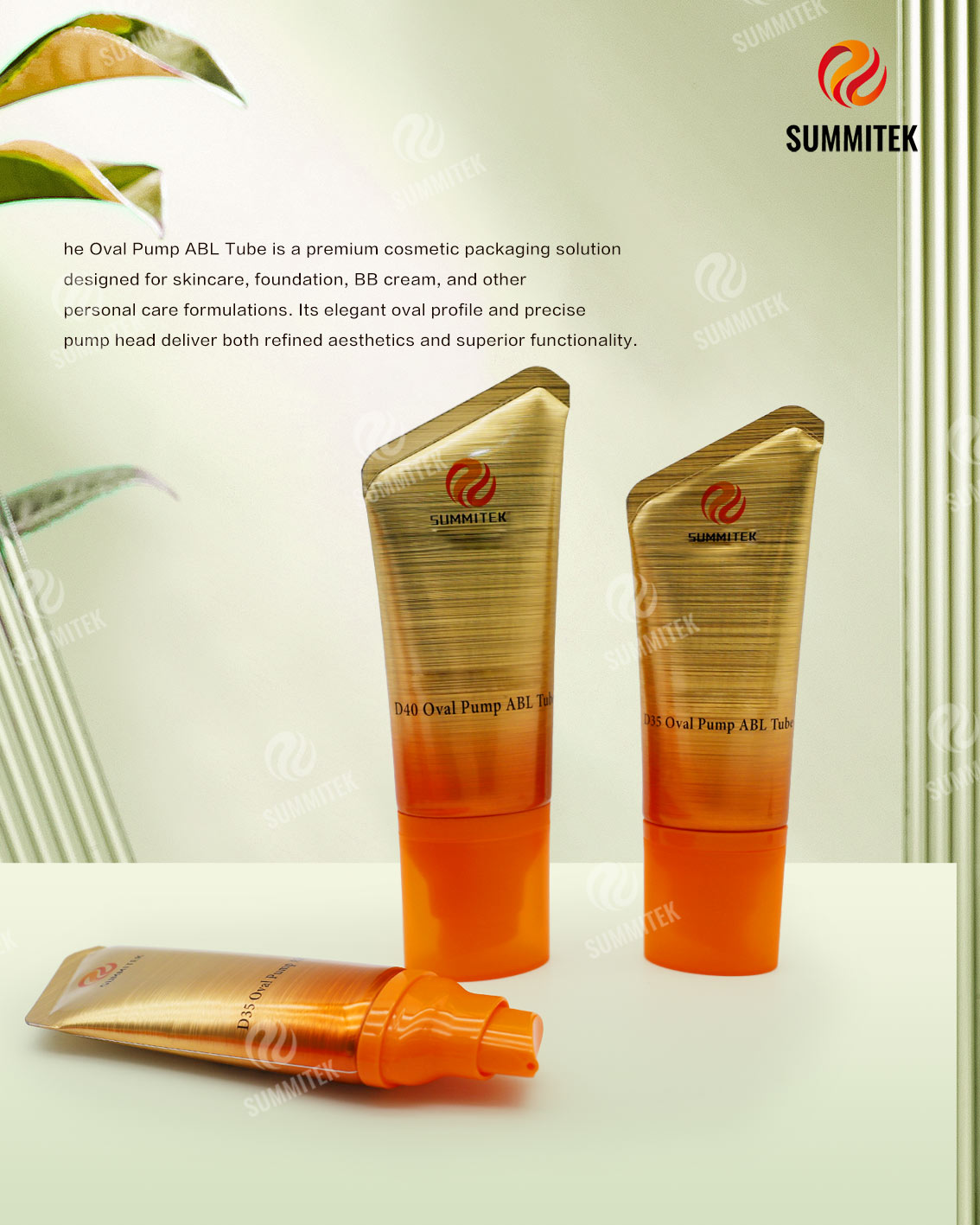 Tubo per pompa ovale in PE | Packaging cosmetico minimalista bianco opaco