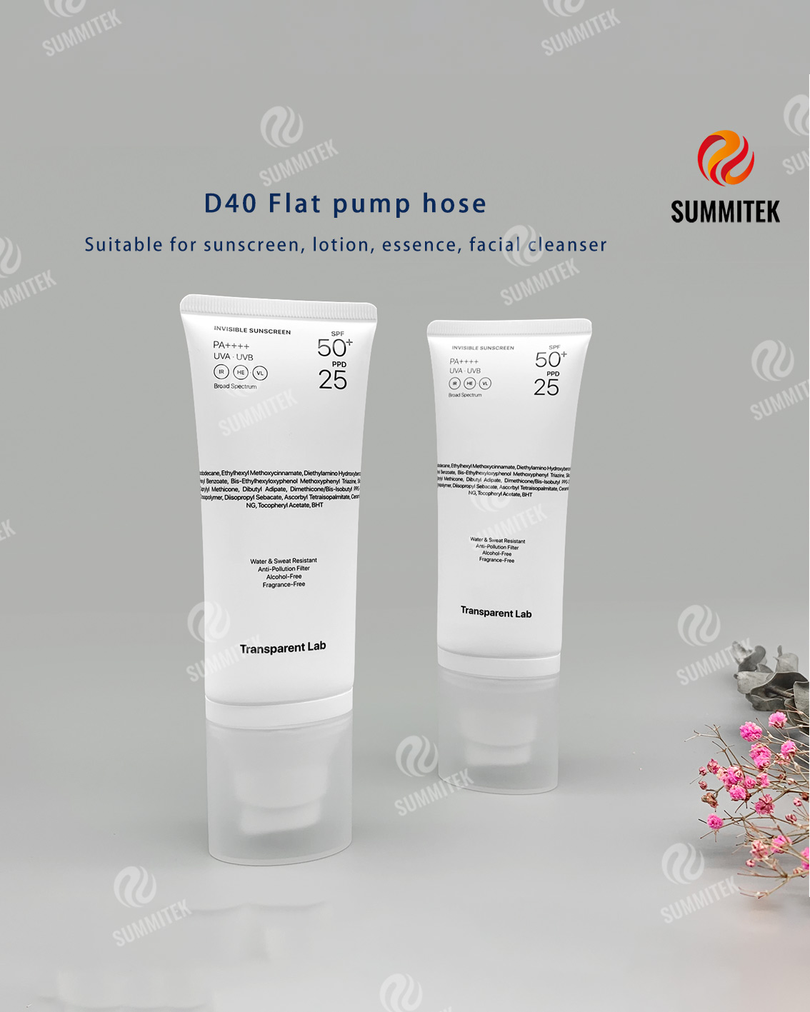 Tubo per pompa ovale in PE | Packaging cosmetico minimalista bianco opaco