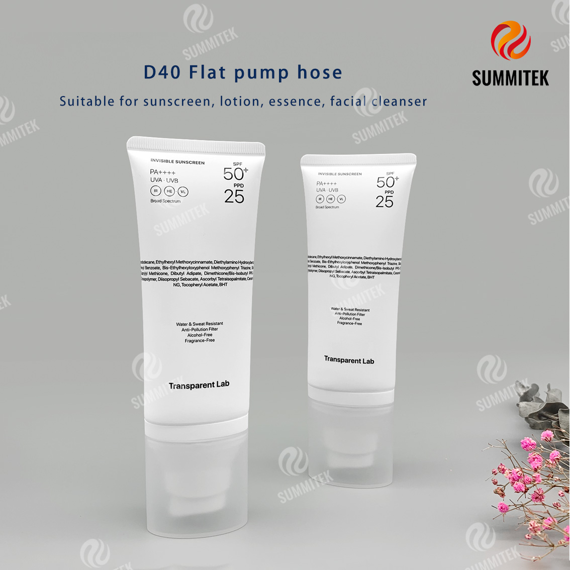 Tubo per pompa ovale in PE | Packaging cosmetico minimalista bianco opaco