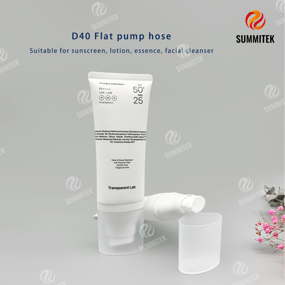 Tubo per pompa ovale in PE | Packaging cosmetico minimalista bianco opaco
