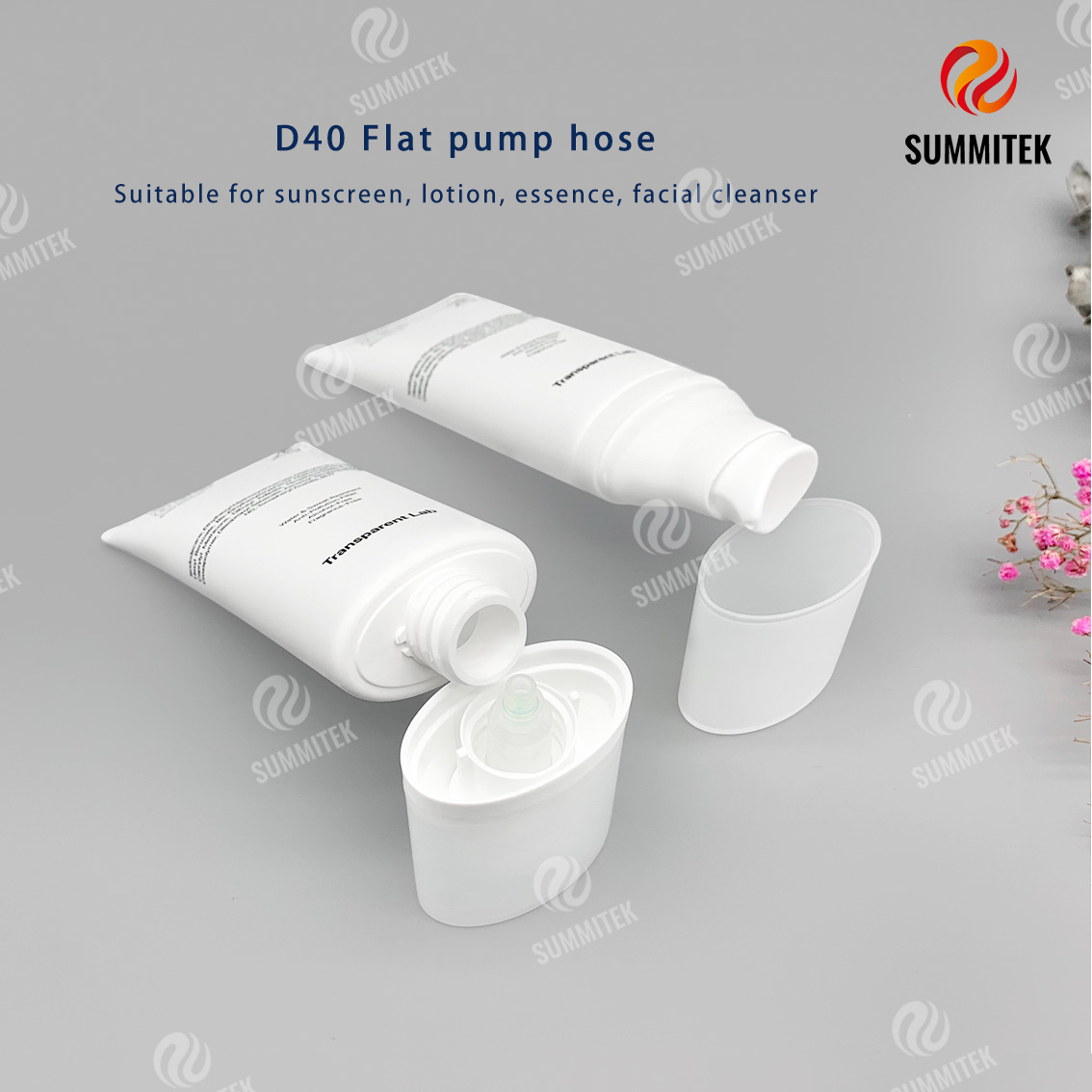 Tubo per pompa ovale in PE | Packaging cosmetico minimalista bianco opaco