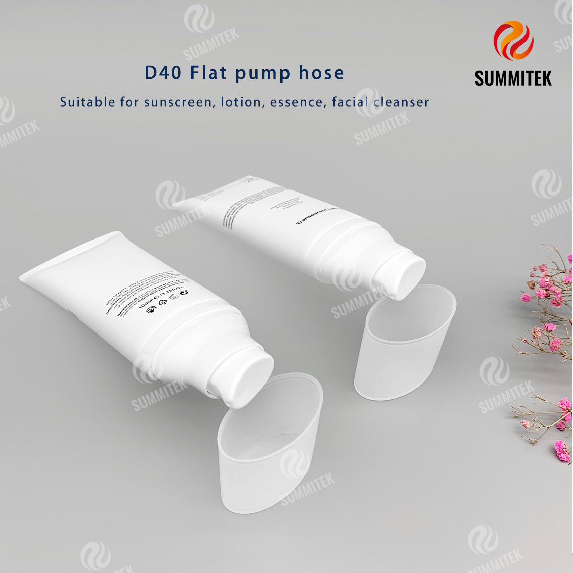 Tubo per pompa ovale in PE | Packaging cosmetico minimalista bianco opaco