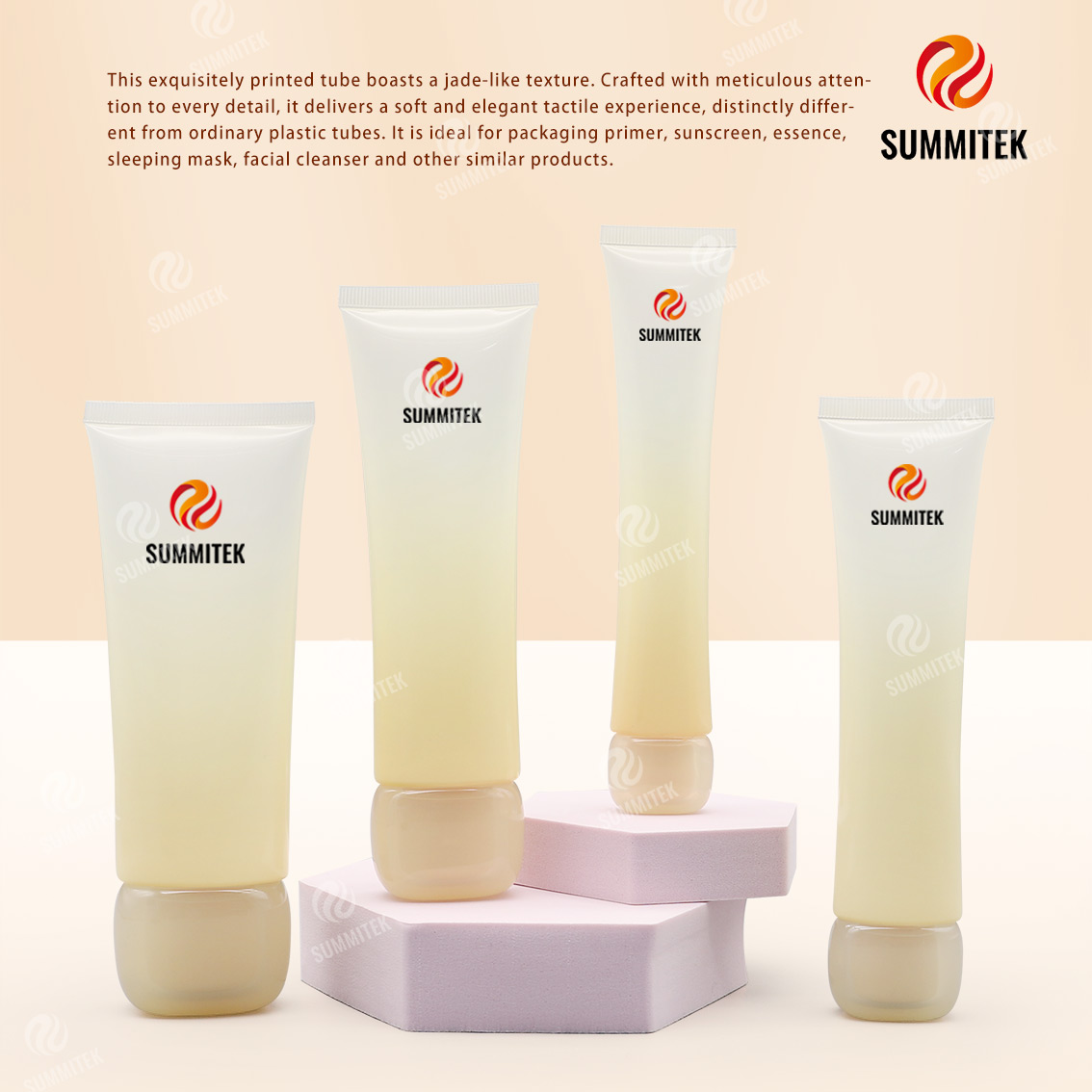 Tubo con trama di giada | Tubo cosmetico da spremere con vernice soft touch