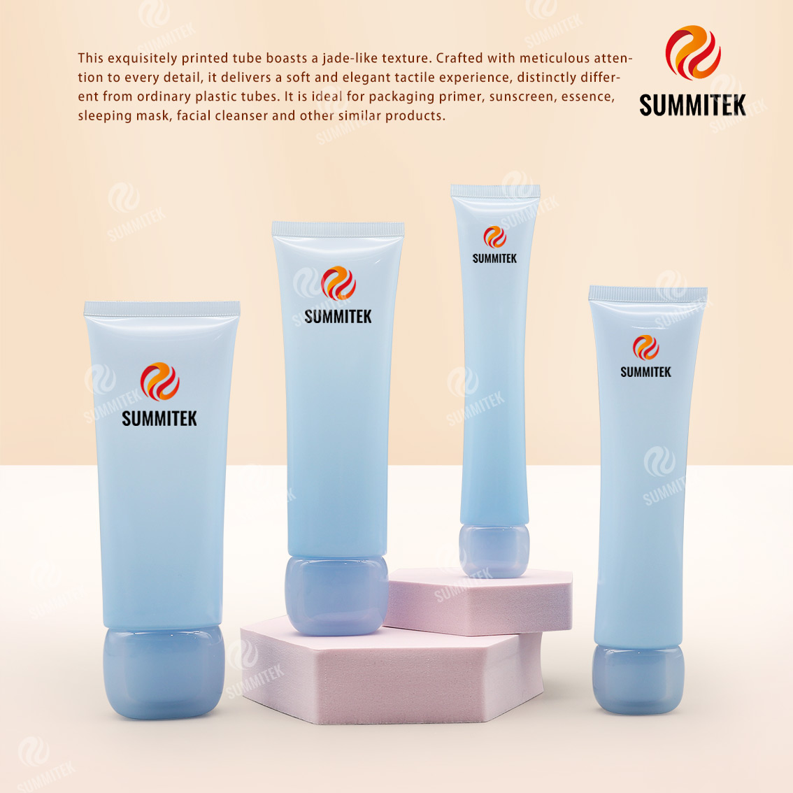 Tubo con trama di giada | Tubo cosmetico da spremere con vernice soft touch