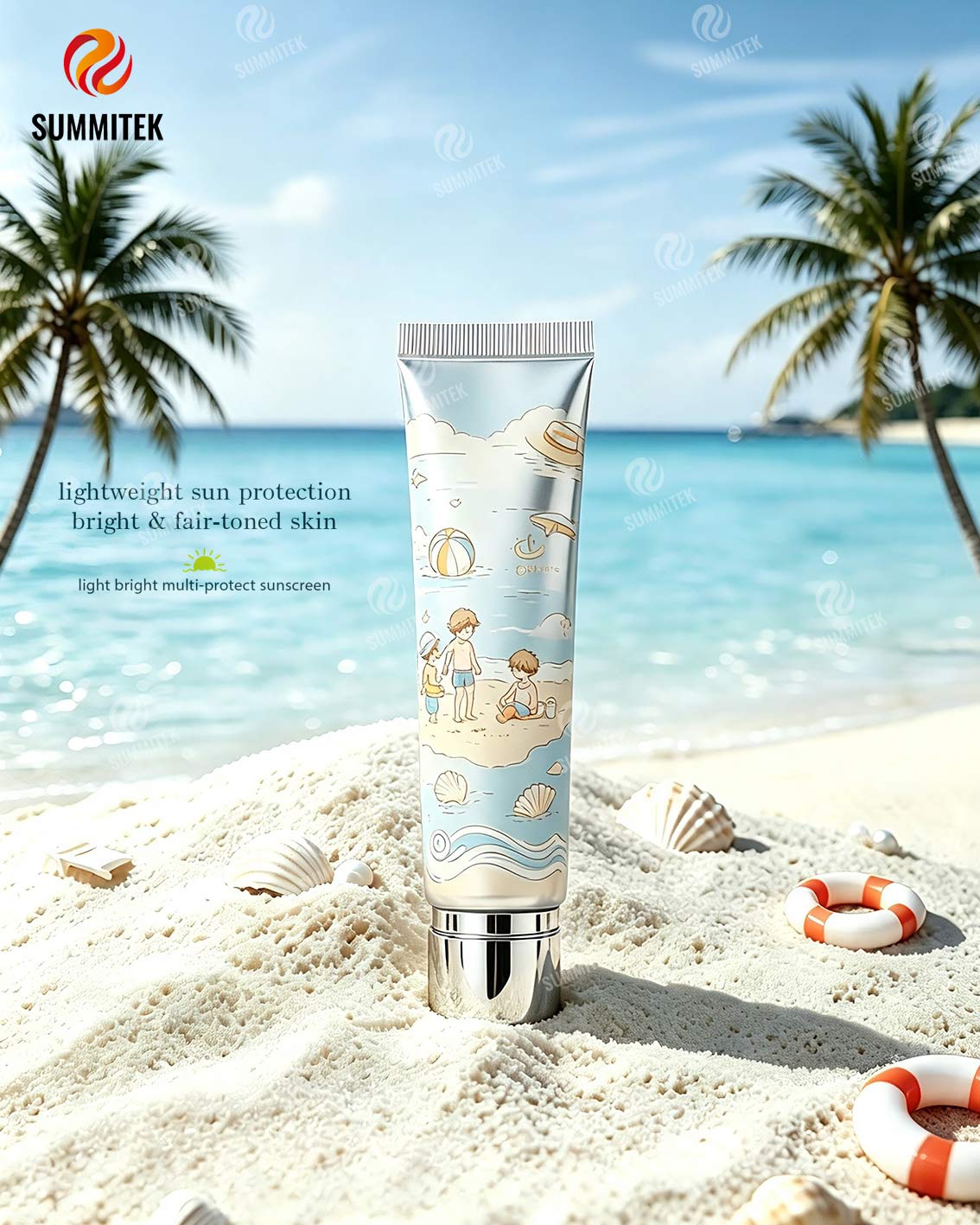 Tubi di plastica per protezione solare personalizzati | Confezione di lusso per la cura del sole