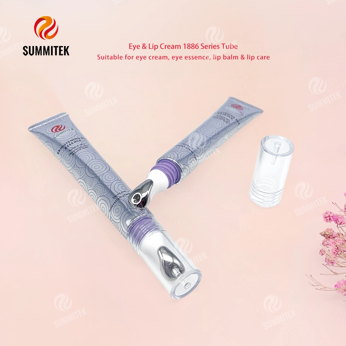 D16/D19 Tubo crema per occhi e labbra | Confezione per testina massaggiante con applicatore in metallo
