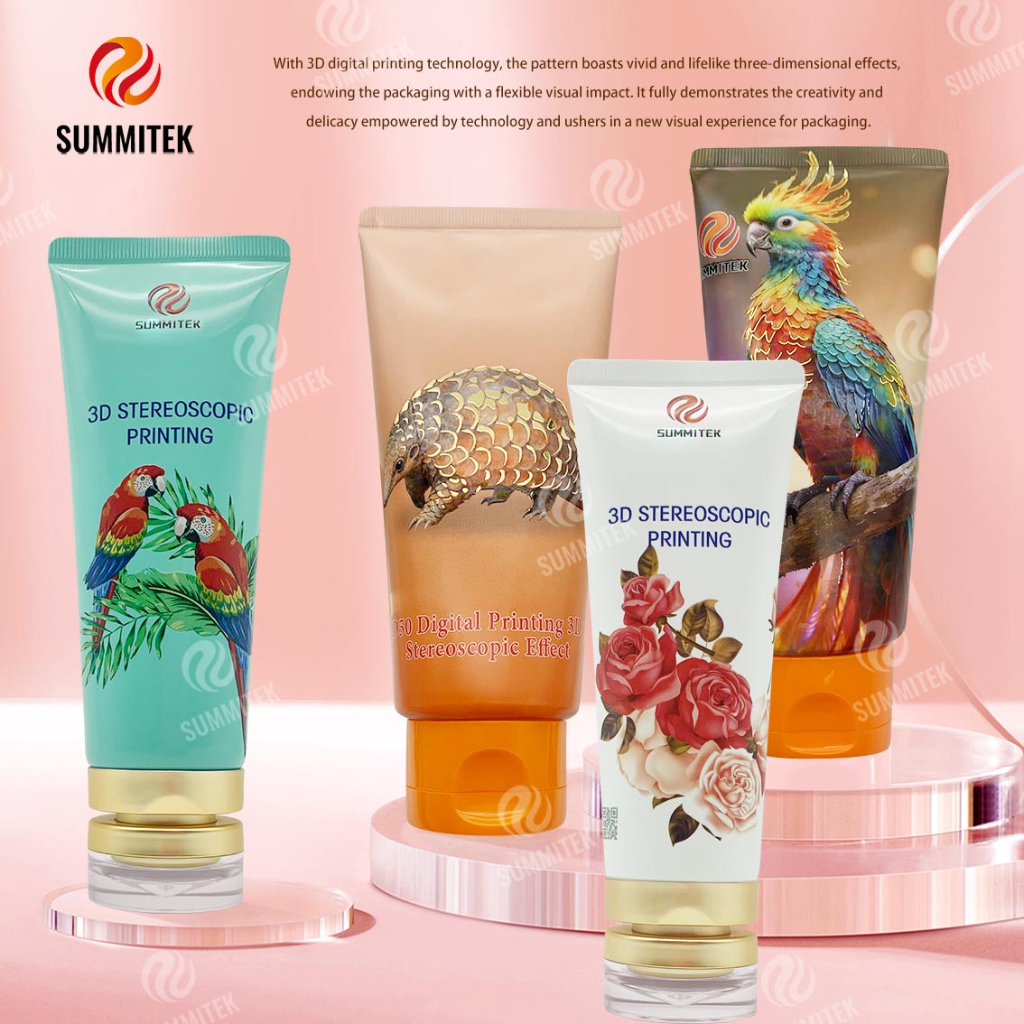 Tubo per stampa stereoscopica 3D | Packaging cosmetico stampato in digitale