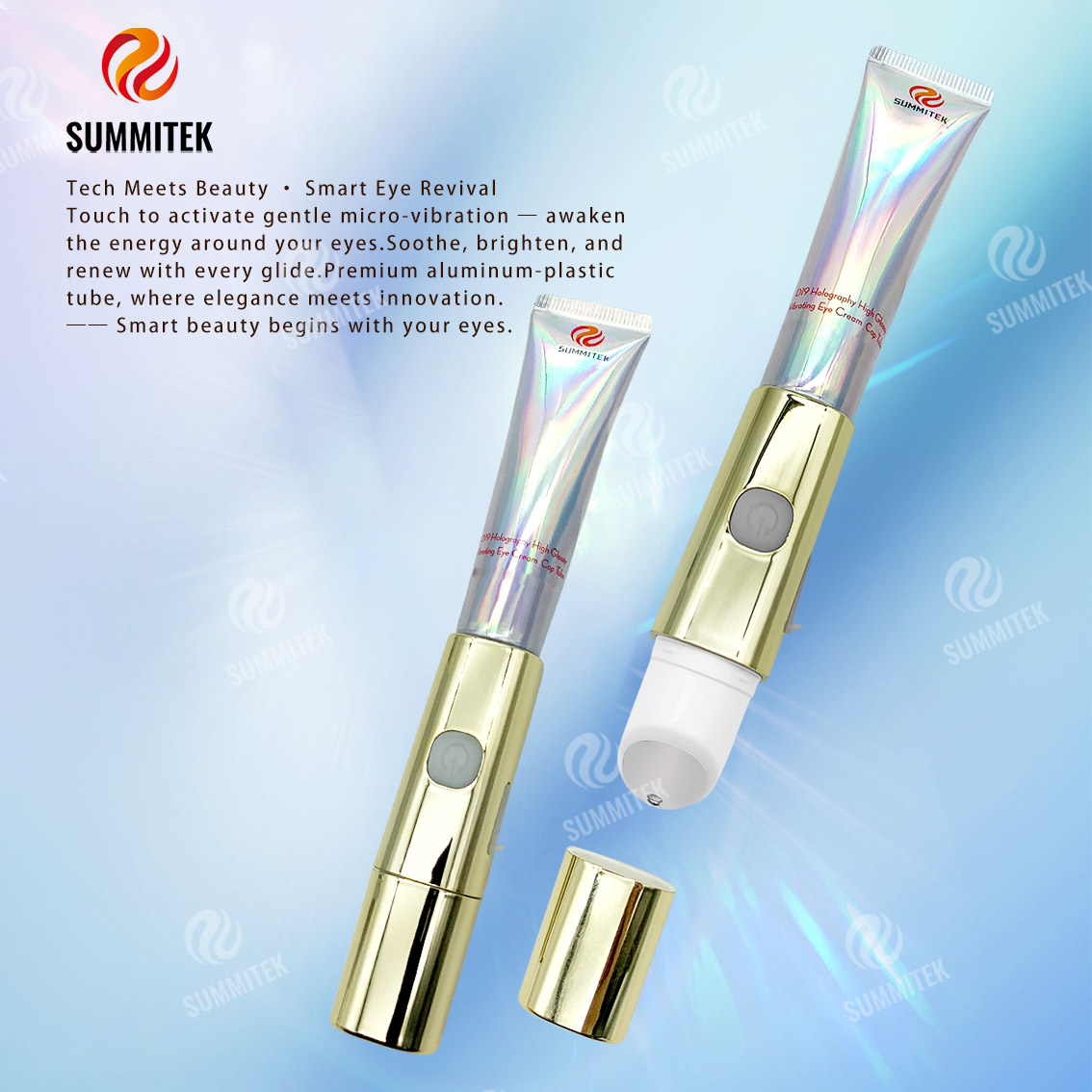 Tubo vibrante per crema occhi | Confezione di siero per occhi con applicatore a microvibrazione