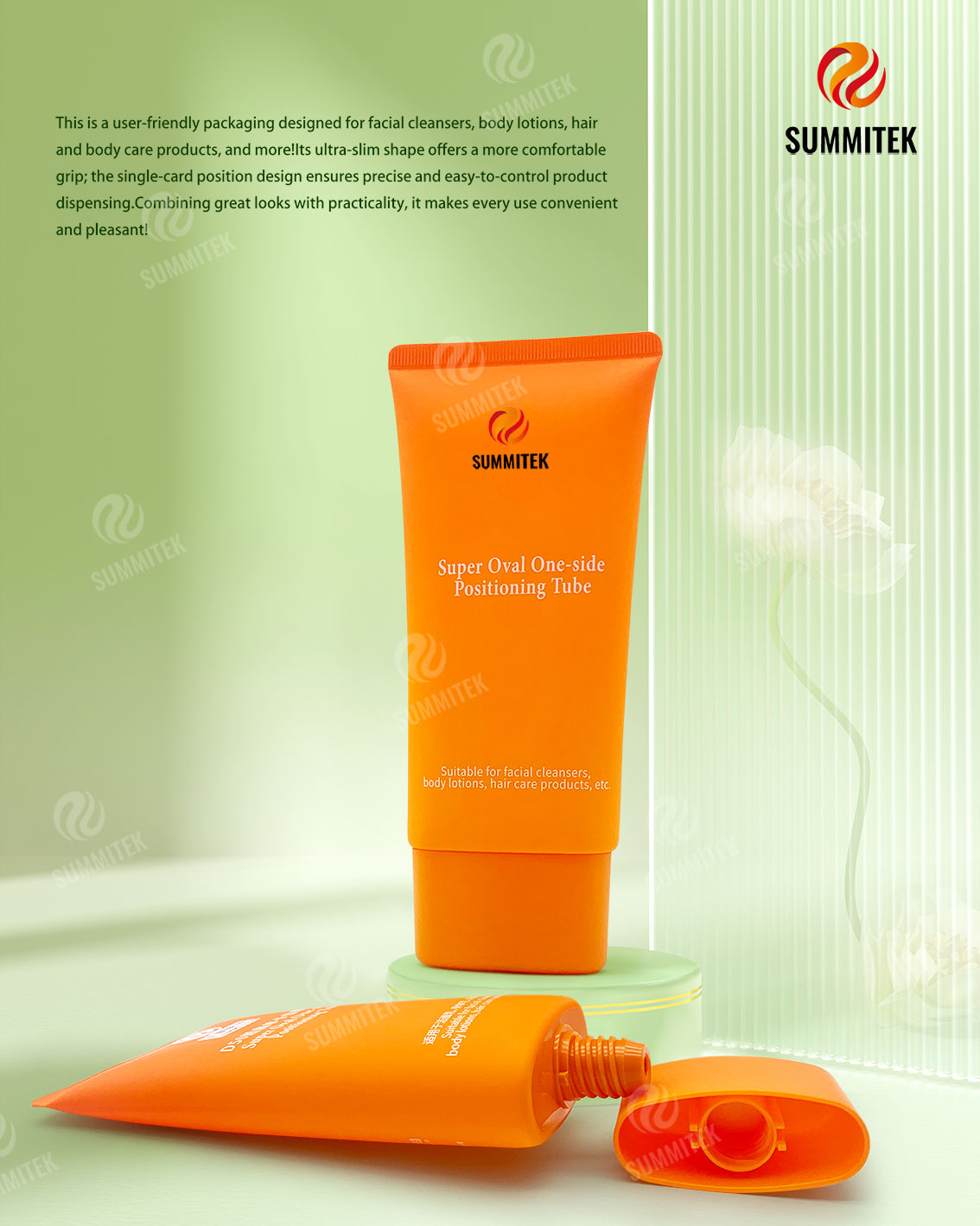 Tubo piatto super ovale D50 | Confezione di detergente viso e lozione per il corpo