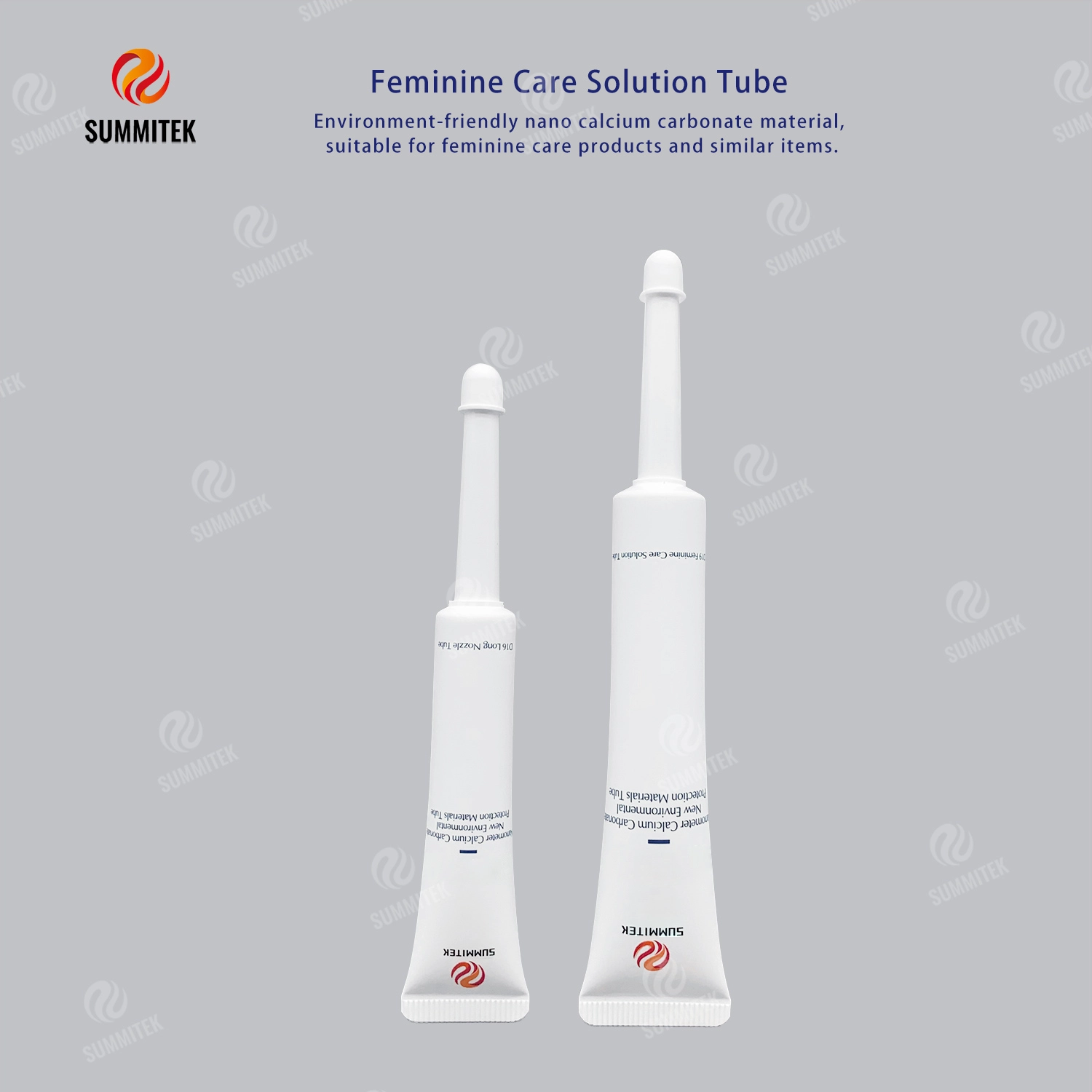 Tubo per la cura femminile con ugello lungo | Tubo ecologico in carbonato di calcio nanometrico D16/D19