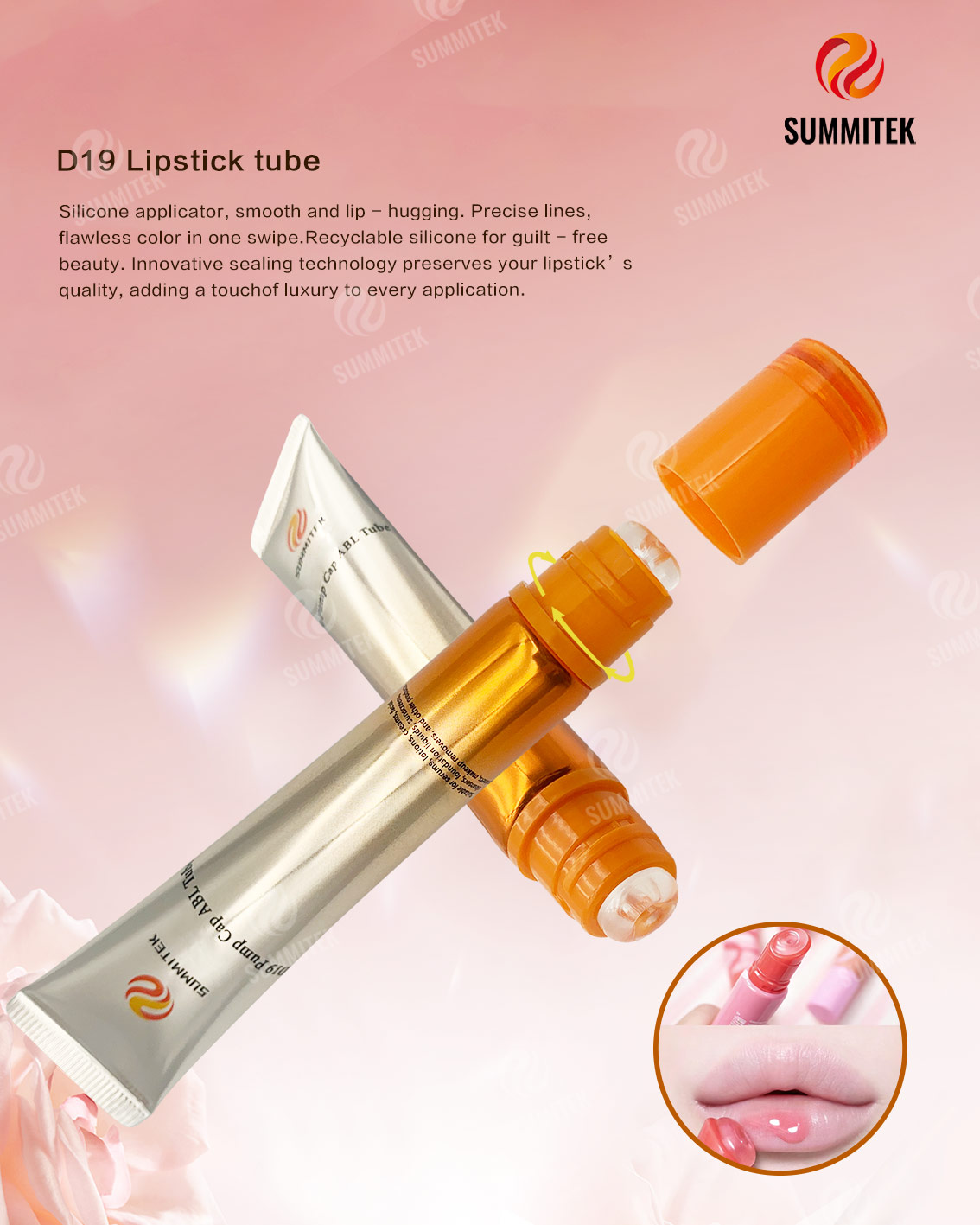 Tubo per lucidalabbra D19 | Applicatore in silicone a forma di ciambella