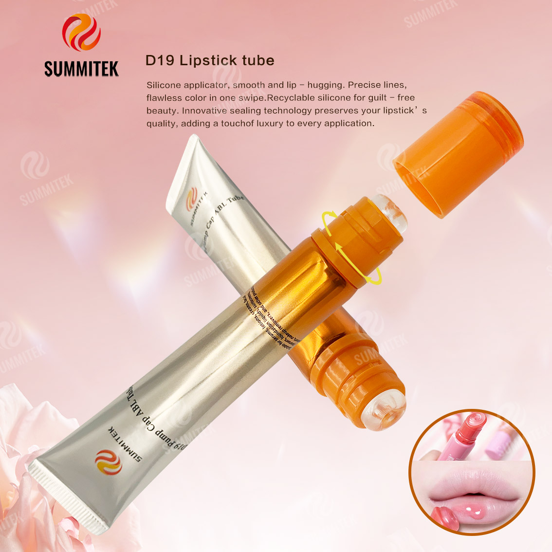 Tubo per lucidalabbra D19 | Applicatore in silicone a forma di ciambella