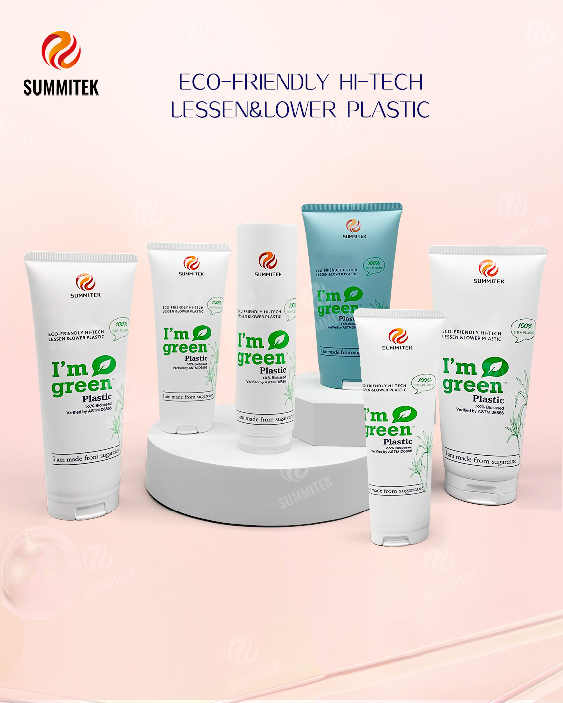Tubo in bioplastica di canna da zucchero D35/D40 | Imballaggio cosmetico ecologico I'm Green&trade;