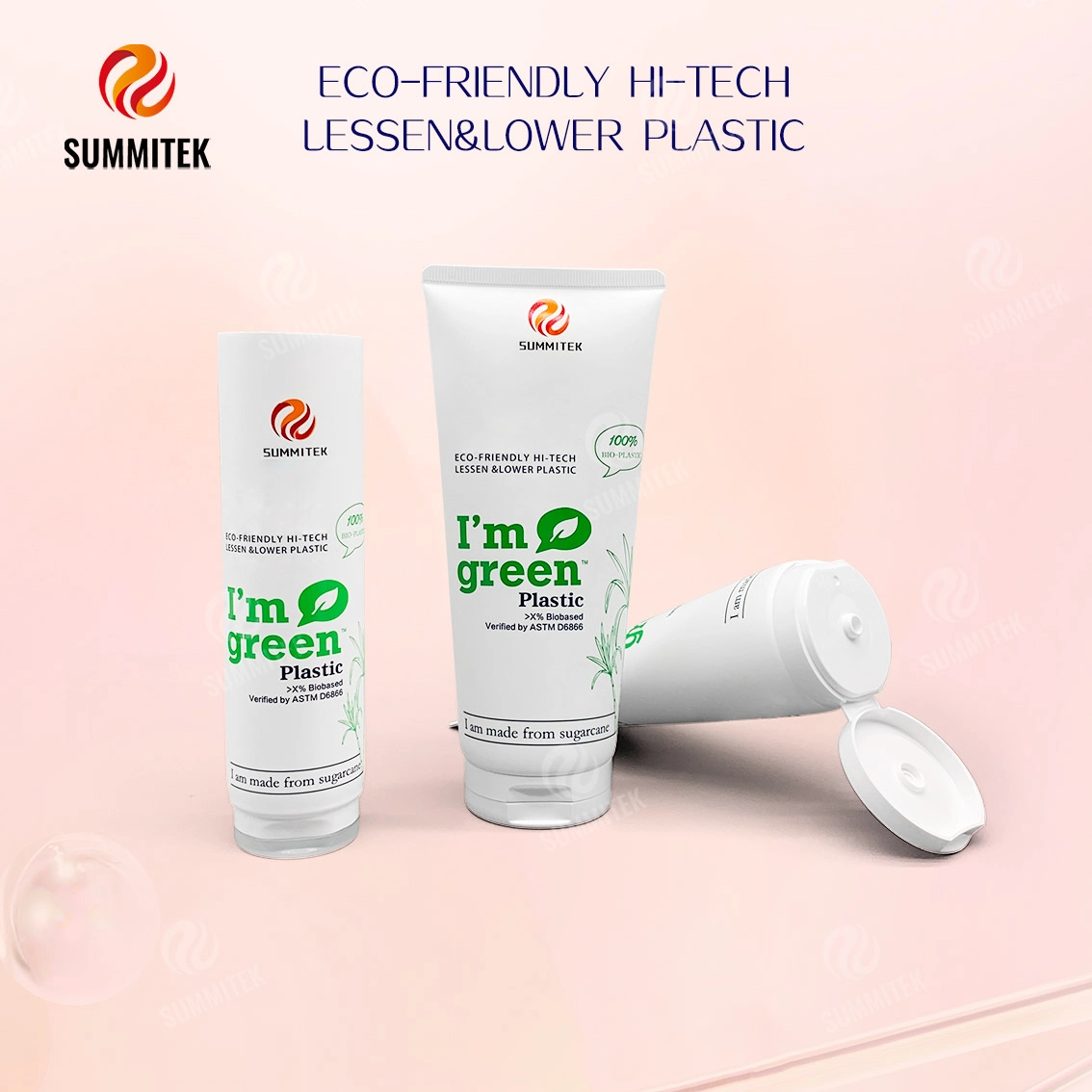D35 D40 Tubo in PE a base biologica di canna da zucchero per confezioni naturali per la cura della pelle