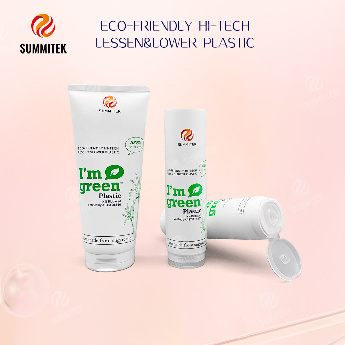 Tubo in bioplastica di canna da zucchero D35/D40 | Imballaggio cosmetico ecologico I'm Green&trade;