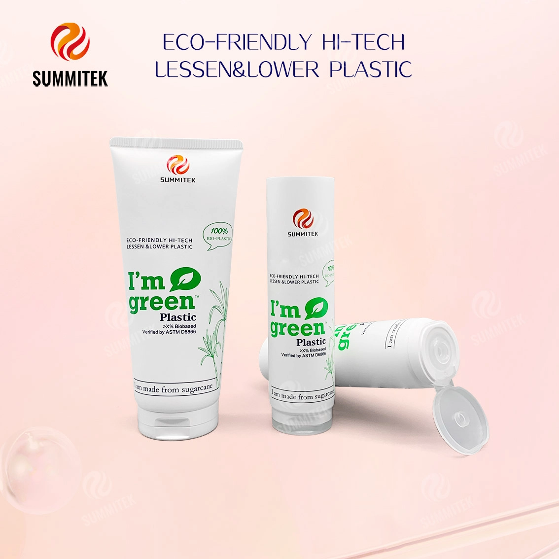 D35 D40 Tubo in PE a base biologica di canna da zucchero per confezioni naturali per la cura della pelle