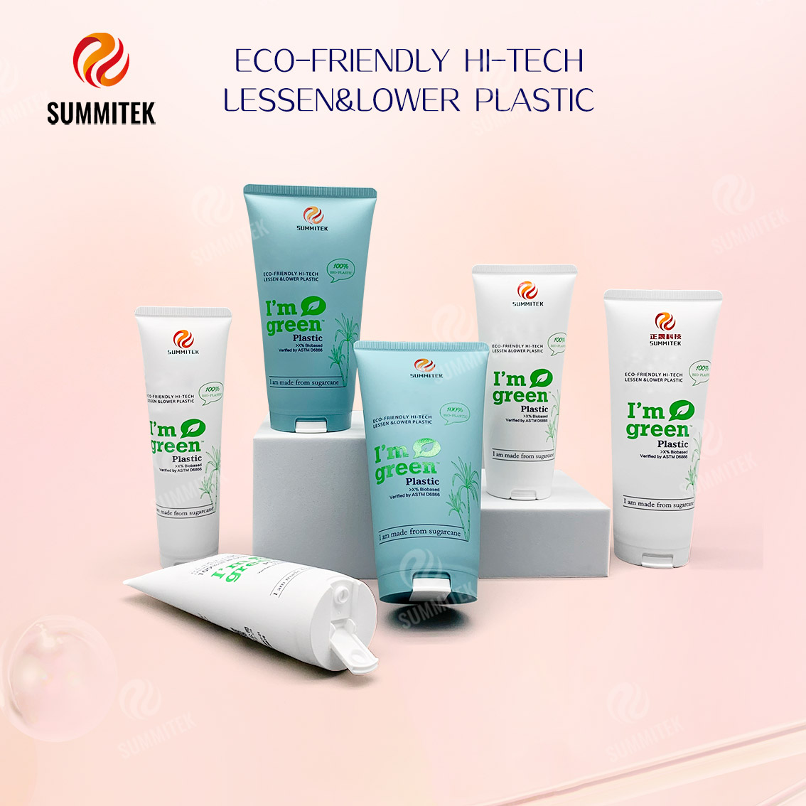 D35 D40 Tubo in PE a base biologica di canna da zucchero per confezioni naturali per la cura della pelle