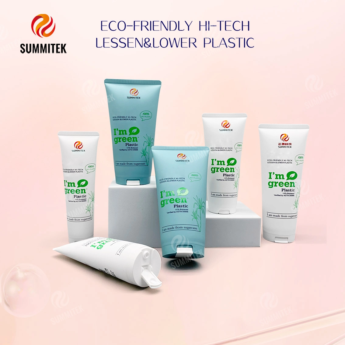 D35 D40 Tubo in PE a base biologica di canna da zucchero per confezioni naturali per la cura della pelle