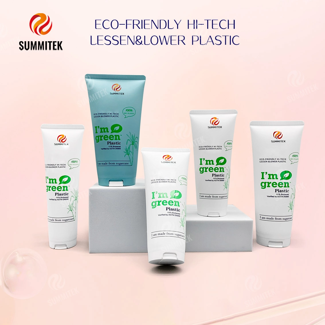 D35 D40 Tubo in PE a base biologica di canna da zucchero per confezioni naturali per la cura della pelle