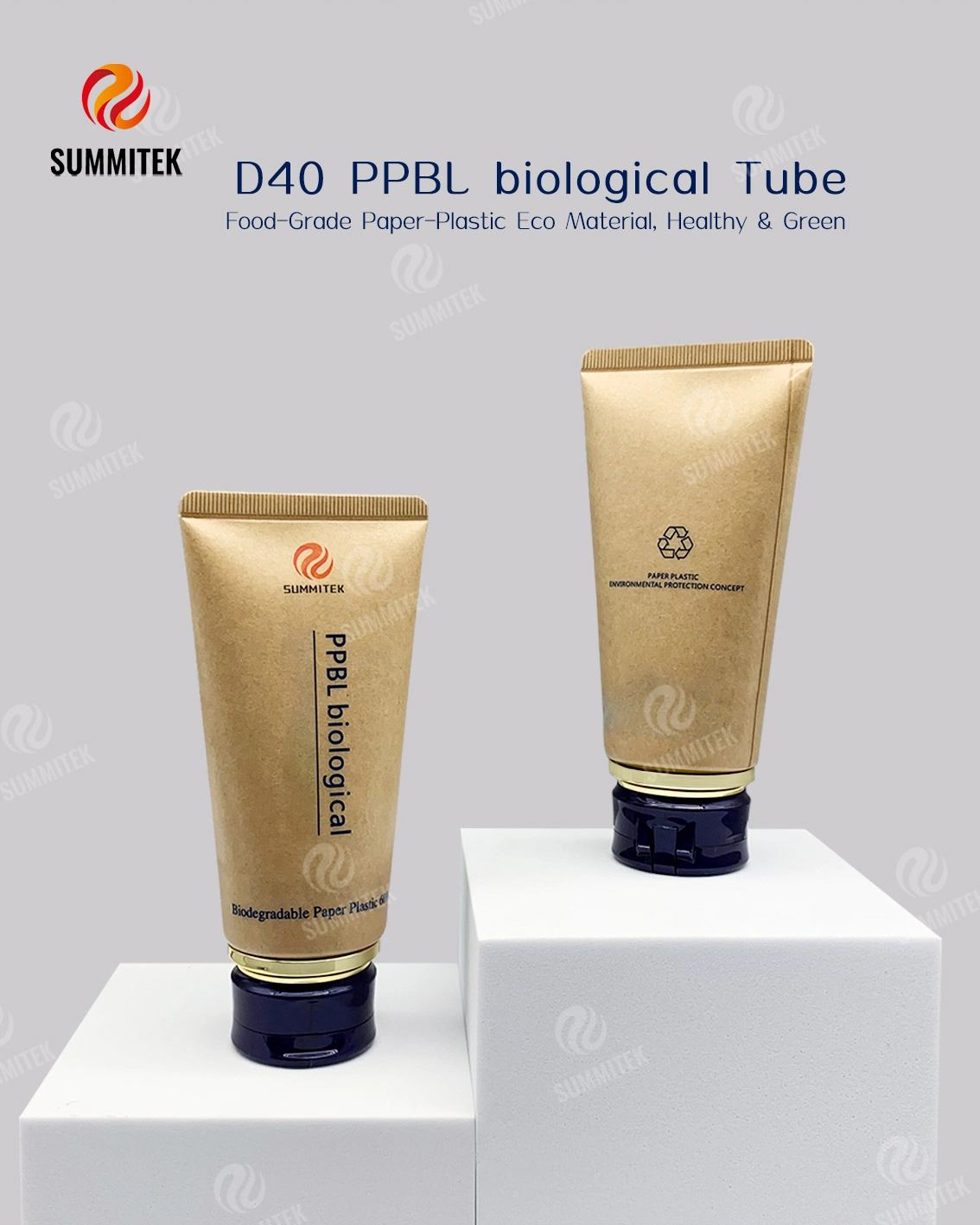 Tubo laminato carta-plastica D40 con il 60% di contenuto di carta per una bellezza naturale