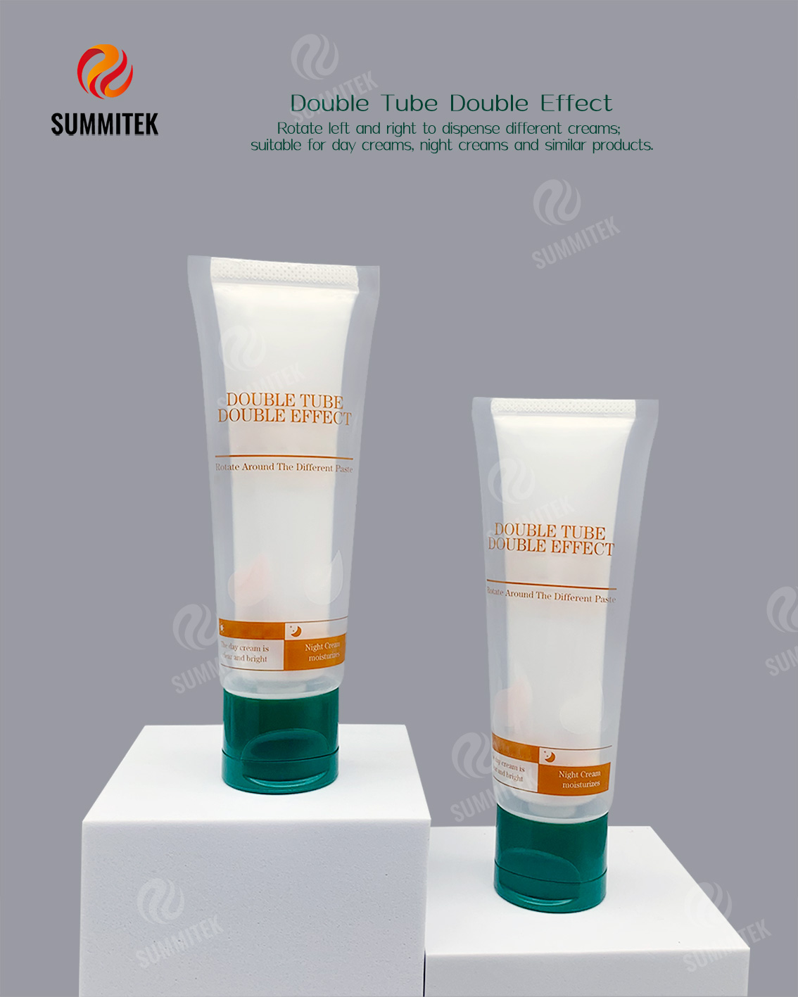 Tubo Twist Switch a doppia camera per crema da giorno e crema da notte