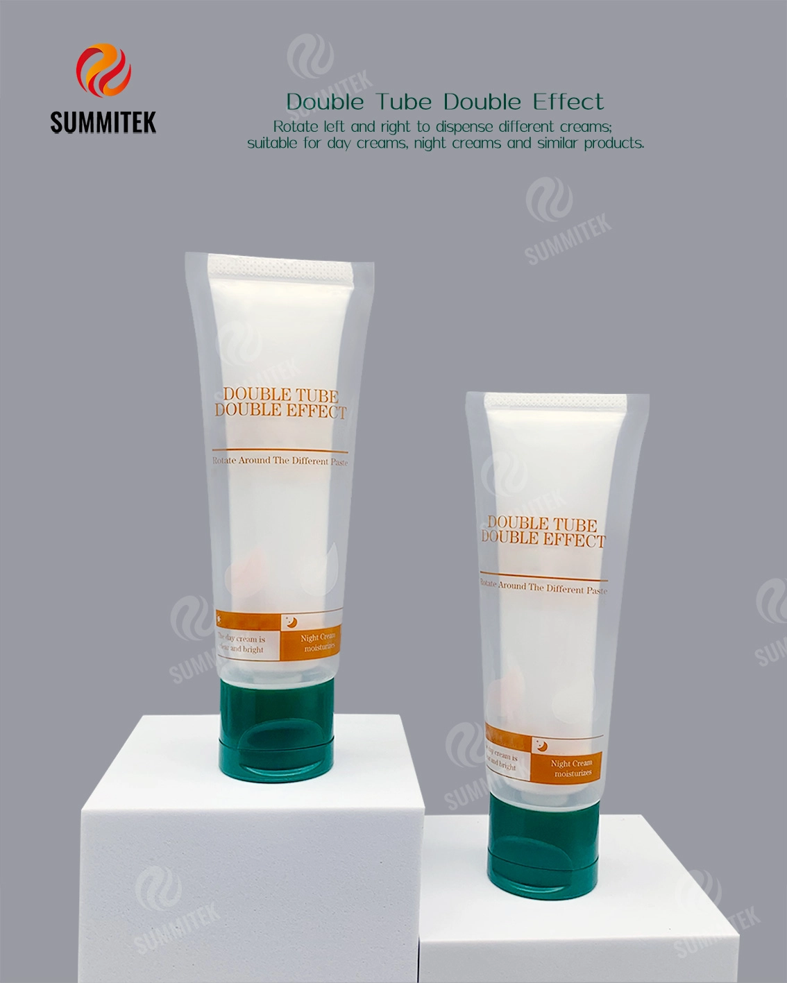 Tubo Twist Switch a doppia camera per crema da giorno e crema da notte