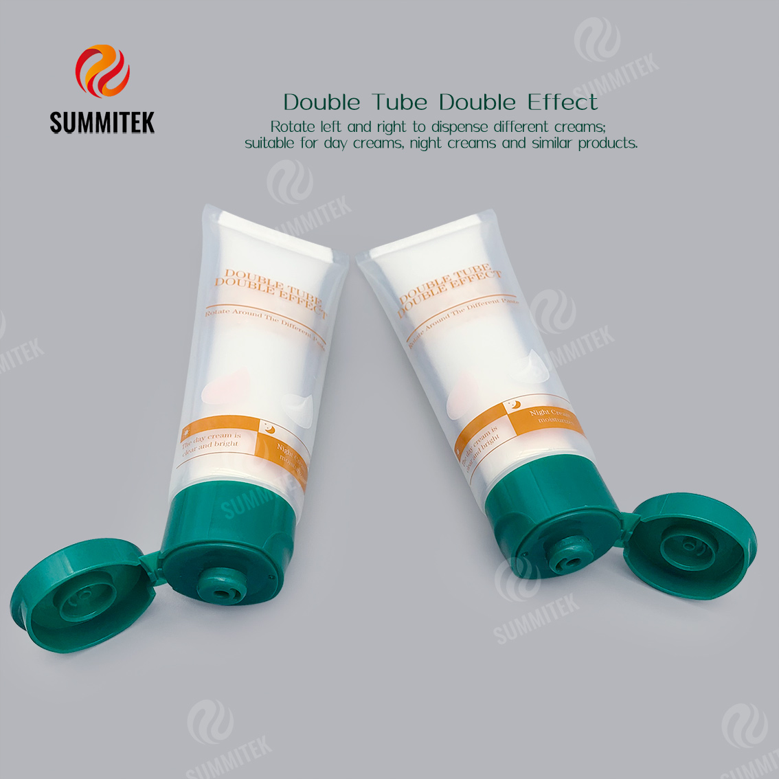 Tubo Twist Switch a doppia camera per crema da giorno e crema da notte