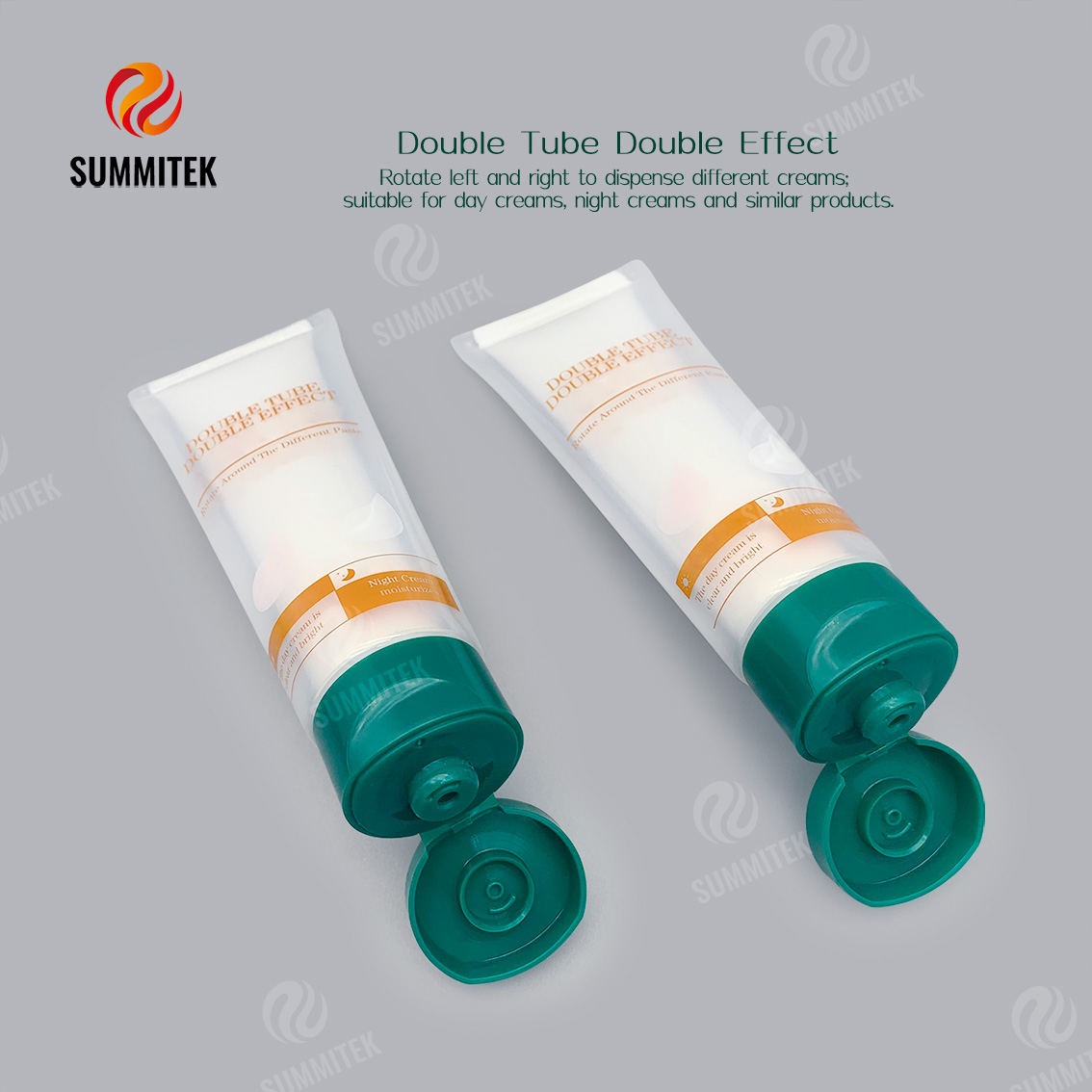 Tubo Twist Switch a doppia camera per crema da giorno e crema da notte