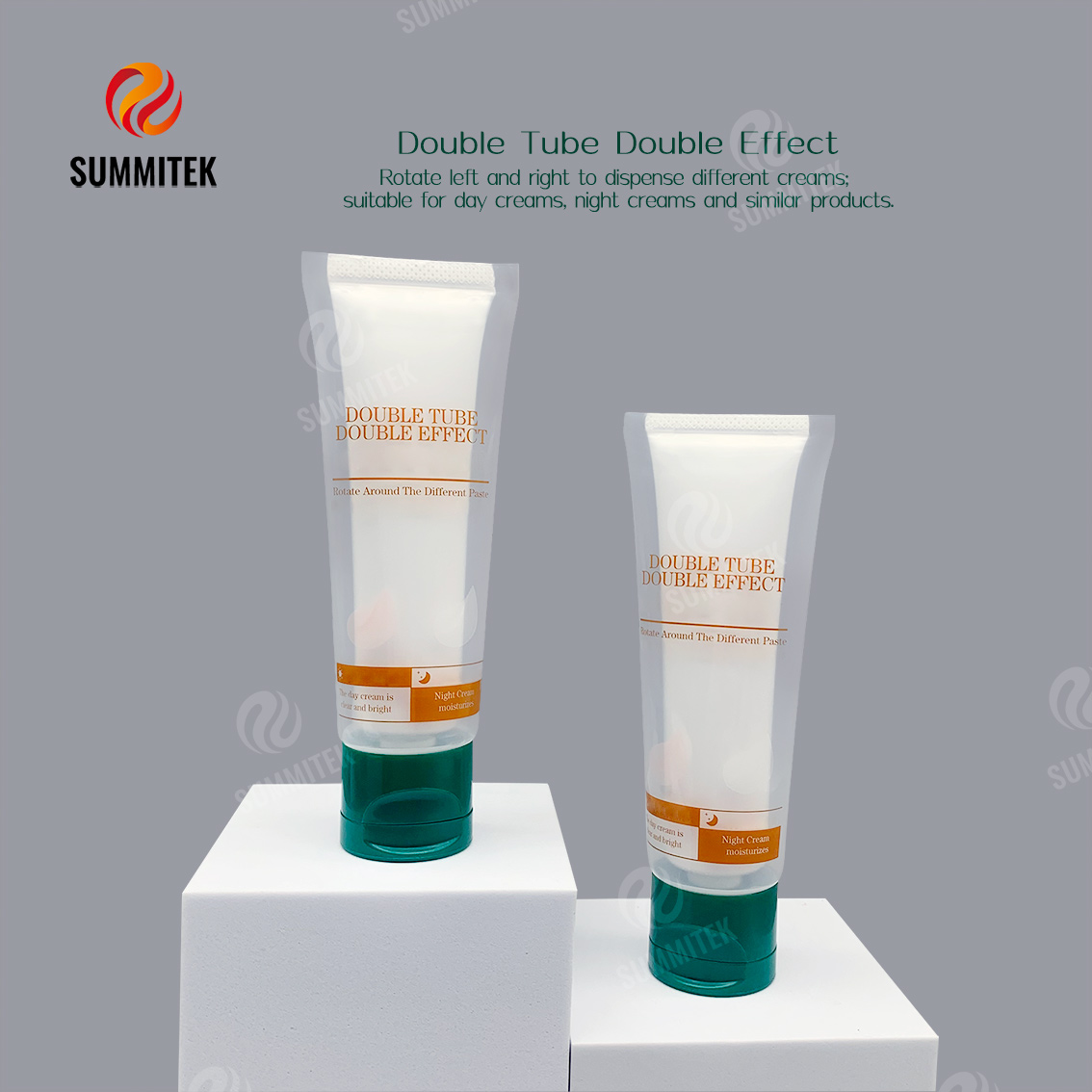 Tubo Twist Switch a doppia camera per crema da giorno e crema da notte