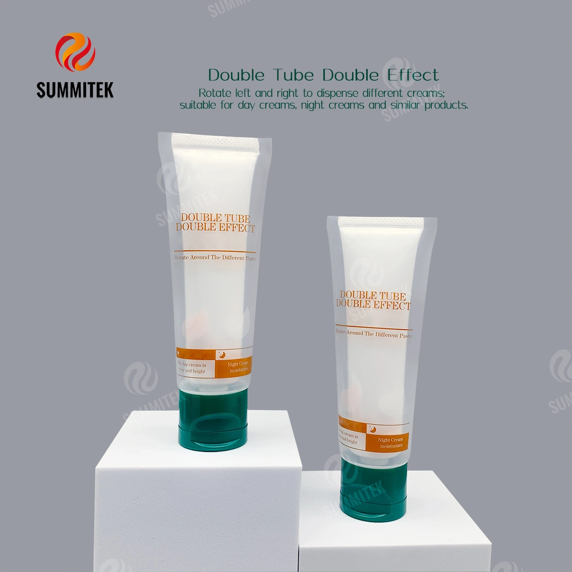 Tubo Twist Switch a doppia camera per crema da giorno e crema da notte